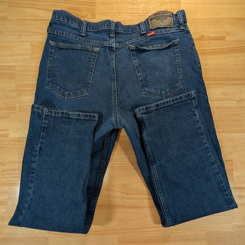 Wrangler Mens Regular Fit‎ Straight Leg Stretch Jeans Blue 35x29 1096FXVMF